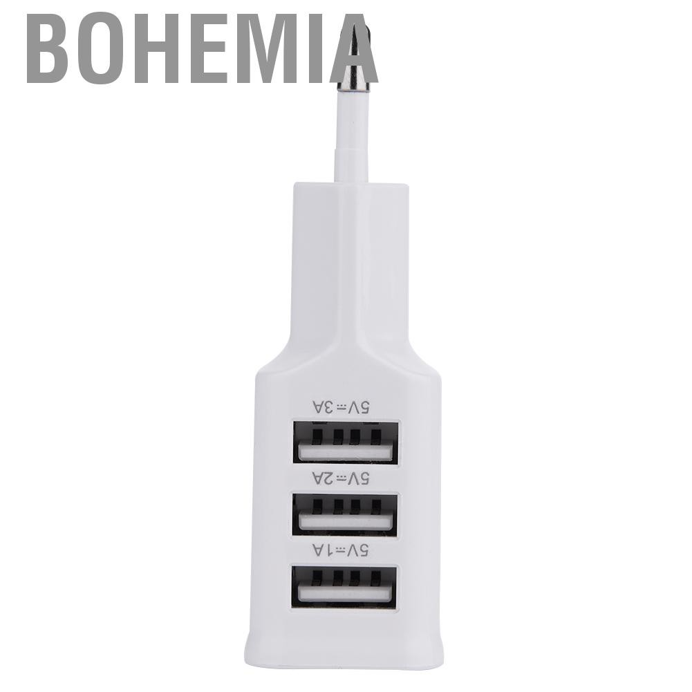 Đầu Sạc 3 Cổng Usb Gắn Tường Phong Cách Bohemia 100-220v