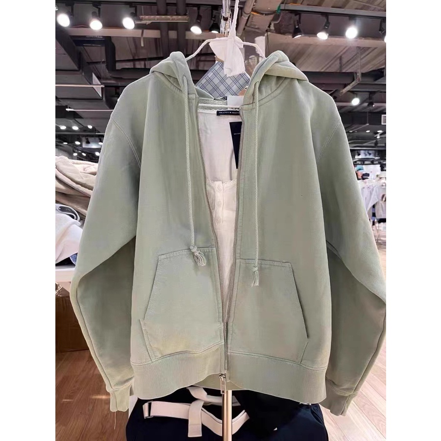 Áo Khoác Cardigan Có Khóa Kéo Màu Trơn Dáng Rộng Thời Trang Mùa Thu Cho Nữ  Brandy Melville BM 2022