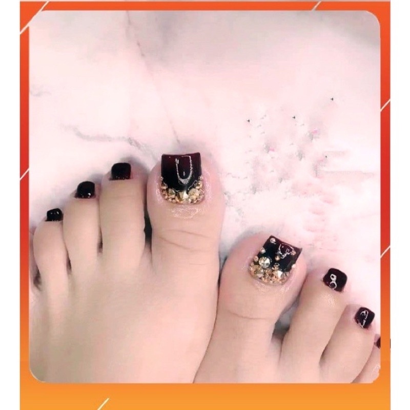 Móng úp chân giả,nailbox thiết kế,gắn đá gắn hoa,kèm keo