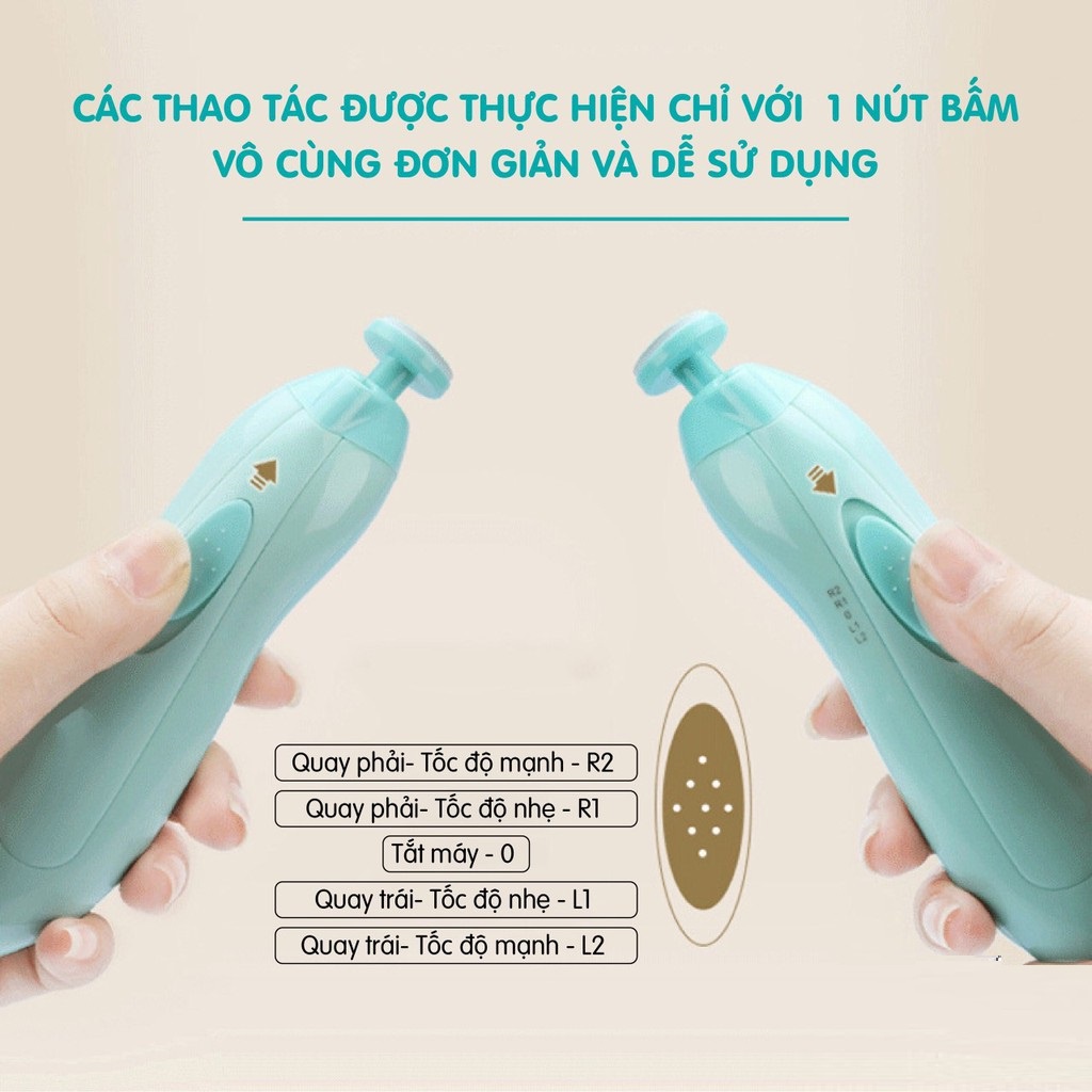 Máy Cắt Móng Tay Điện Đa Năng Cho Bé An Toàn Thông Minh Tiện Ích Trang Bị Đèn Pin Hàng Chính Hãng