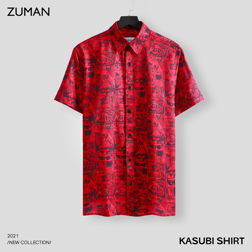 Áo sơ mi nam họa tiết Kasubi shirt ASM208 ZUMAN from suông, vải lụa vân chéo cao cấp, không nhăn, thoáng mát