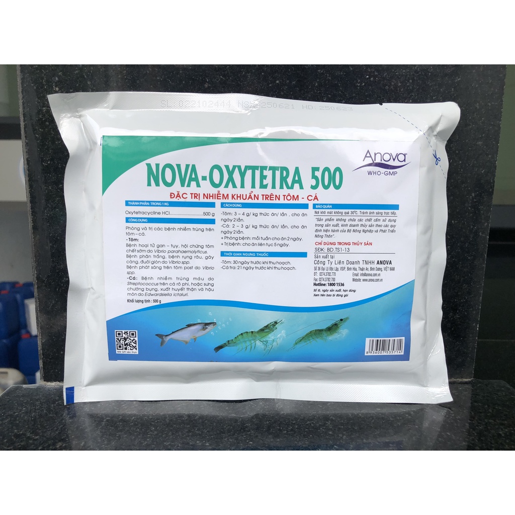 Sản Phẩm Hỗ Trợ Nhiễm Khuẩn Trên Tôm, Cá Nova Oxytetra 500