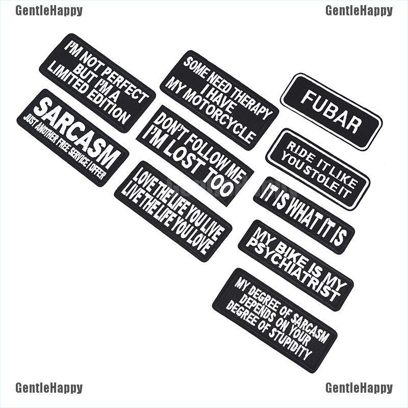 Sticker ủi thêu hình Slogan