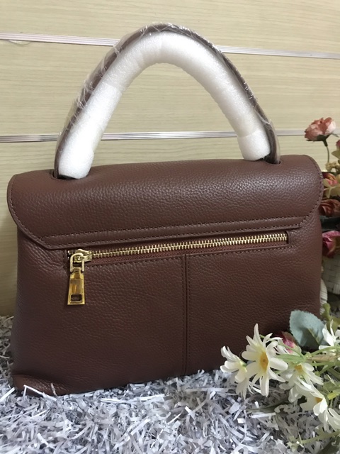 Túi da bò classic màu tây