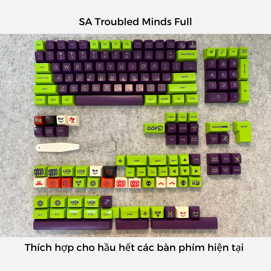 Bộ keycap SA Troubled Minds profile ABS nút bàn phím cơ - Kicap