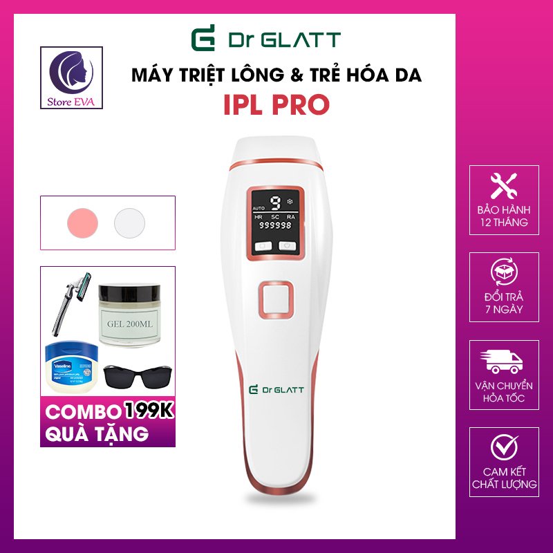 Máy Triệt Lông Mini Đa Năng Triệt Lông Vĩnh Viễn Trị Mụn Trẻ Hoá Da Dr Glatt IPL PRO - Nhà Phân Phối Chính Hãng StoreEva