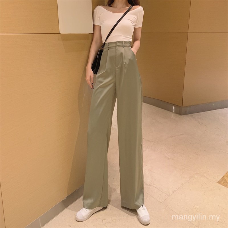 quần ống rộng Lưng Cao Chất Liệu Satin Cao Cấp | BigBuy360 - bigbuy360.vn