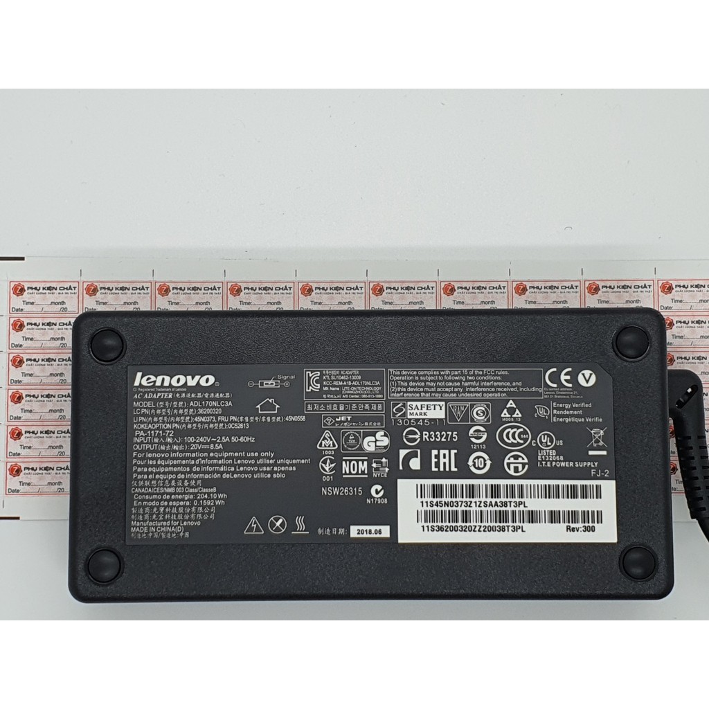 Sạc Lenovo ThinkPad W540 W541 P50 P70 T440P T540P Legion Y720 20V 8.5A 170W Chân USB - Hàng Z.in có Video Thực Tế