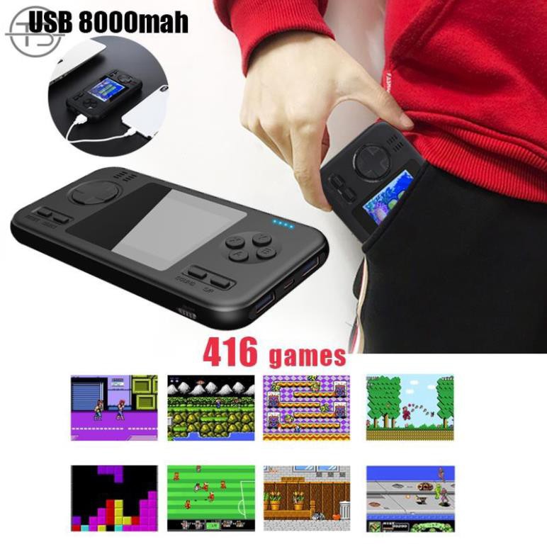 [Hàng xịn] Máy chơi game cầm tay cao cấp Game Power 416 trò chơi kiêm sạc pin dự phòng dung lượng 8000 mAh