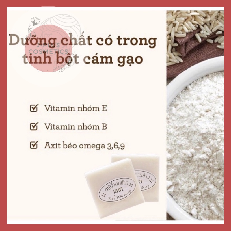 Xà Phòng Tắm Trắng Da Cám Gạo Thái Lan Jam Rice Milk Soap 65g
