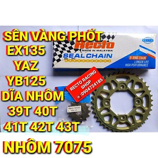 Nhông sên dĩa phốt cao su exciter 135/yaz 125/yb125 dĩa nhôm 7075