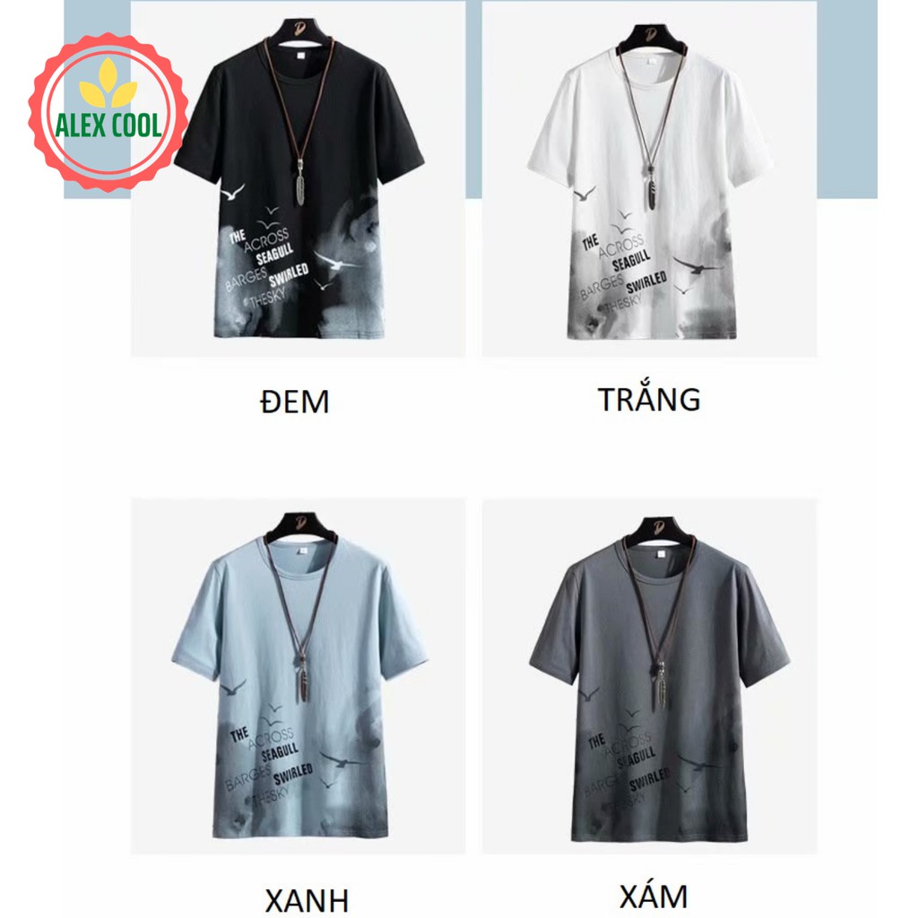 Áo thun nam, áo phông nam tay ngắn cổ tròn chất thun cotton co giãn 4 chiều hình chim alex cool