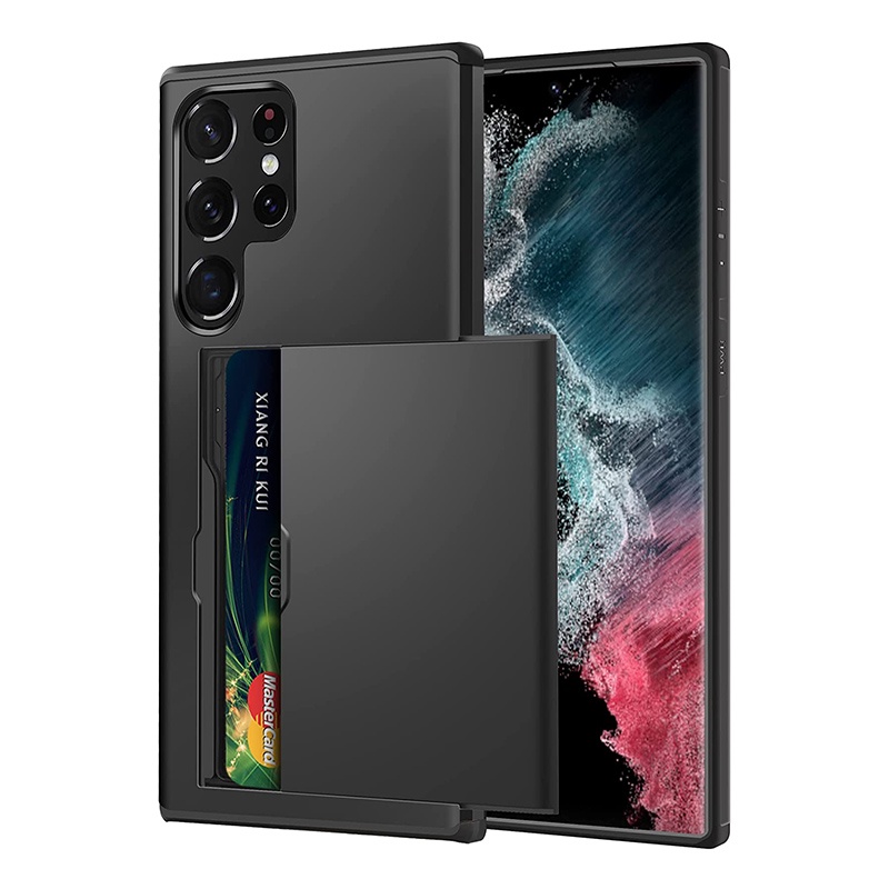 Ốp Điện Thoại Dạng Ví Có Ngăn Đựng Thẻ Chống Sốc Cho Samsung S21 FE S22 Plus S22 Ultra