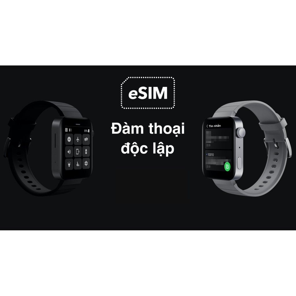 Đồng hồ thông minh XIAOMI Mi Watch XMWT01 ESIM LTE vòng đeo tay sức khoẻ thể thao cho nam nữ chống nước lắp sim giá rẻ