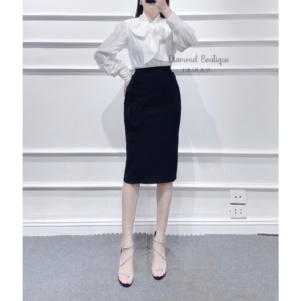 Áo Sơ Mi Nữ Dài Tay Nơ Linen Lót Lụa