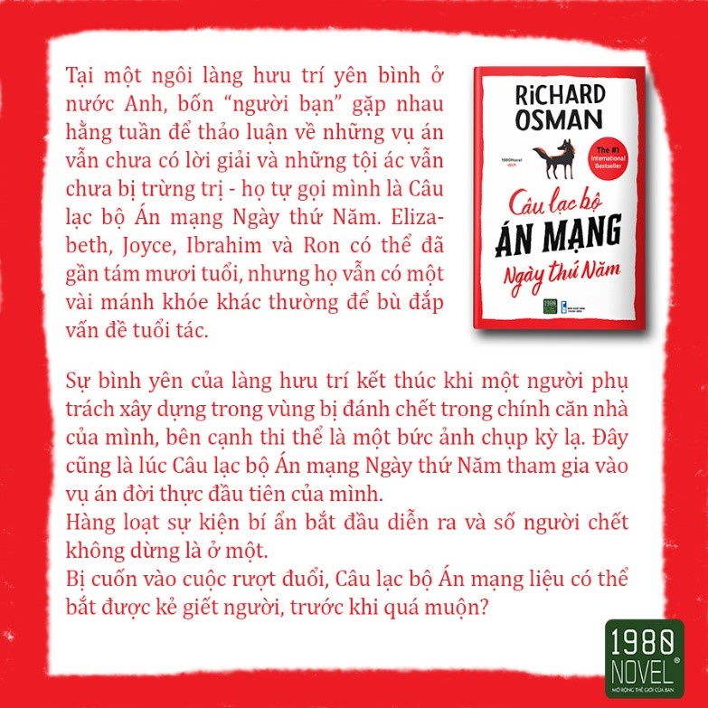 [Mã LIFEMALL995 giảm 10% đơn 99K] Sách - Câu lạc bộ án mạng ngày thứ Năm - 1980Books