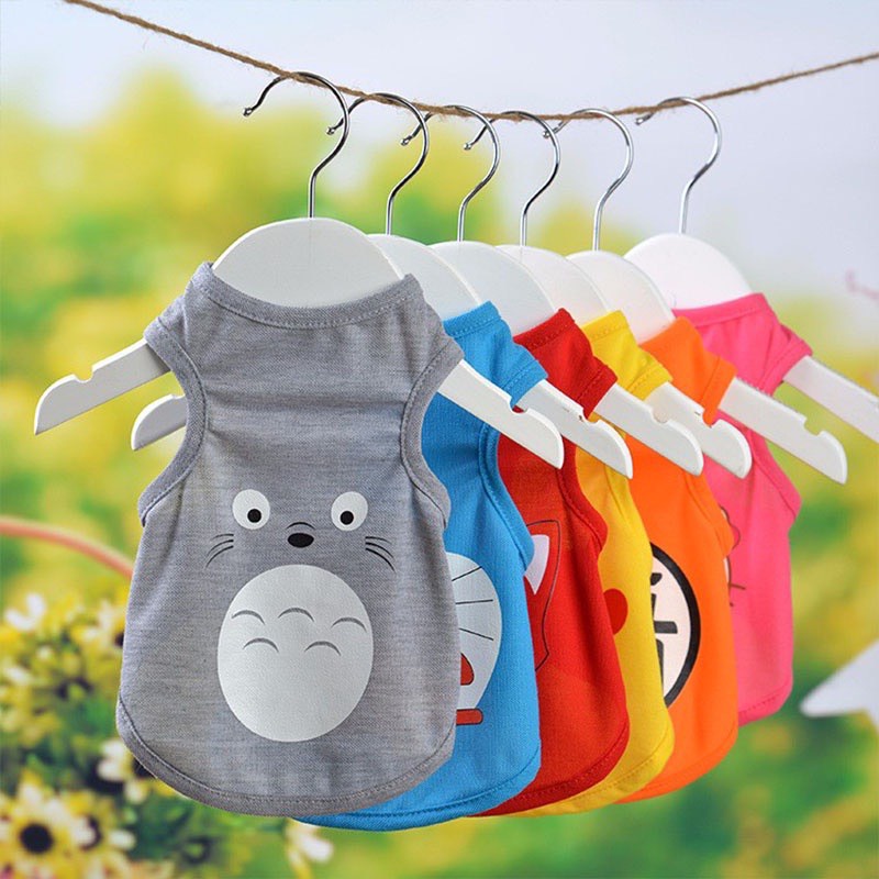 [ HÈ 2022 ] Áo cho chó mèo ba lỗ chất liệu thun siêu mát thoáng khí cho thú cưng hoạt hình dễ thương