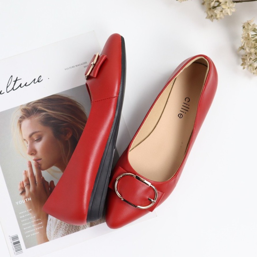 Giày búp bê nữ phối khóa oval 1035