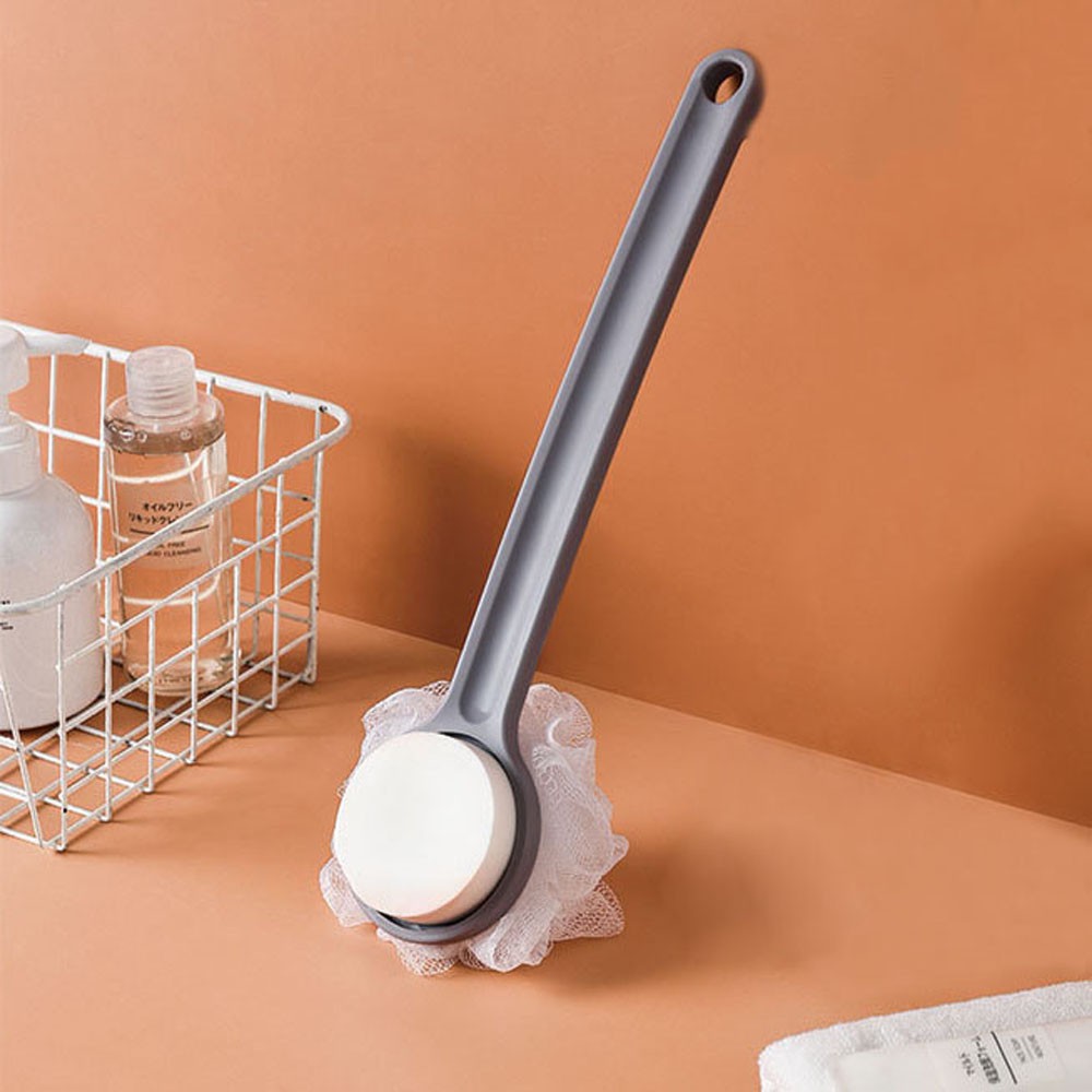 [Hàng mới về] Bàn chải tắm tay cầm dài hai mặt đa năng không gây đau đớn tiện dụng