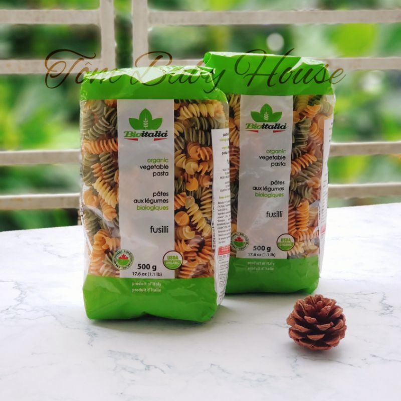 Nui xoắn rau củ hữu cơ Bioitalia 500g