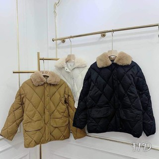 Áo phao trần trám cổ lông