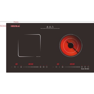 Bếp Điện Đôi IKURA ( 1 bên Điện từ - 1 bên Điện Hồng Ngoại) EIV-0824