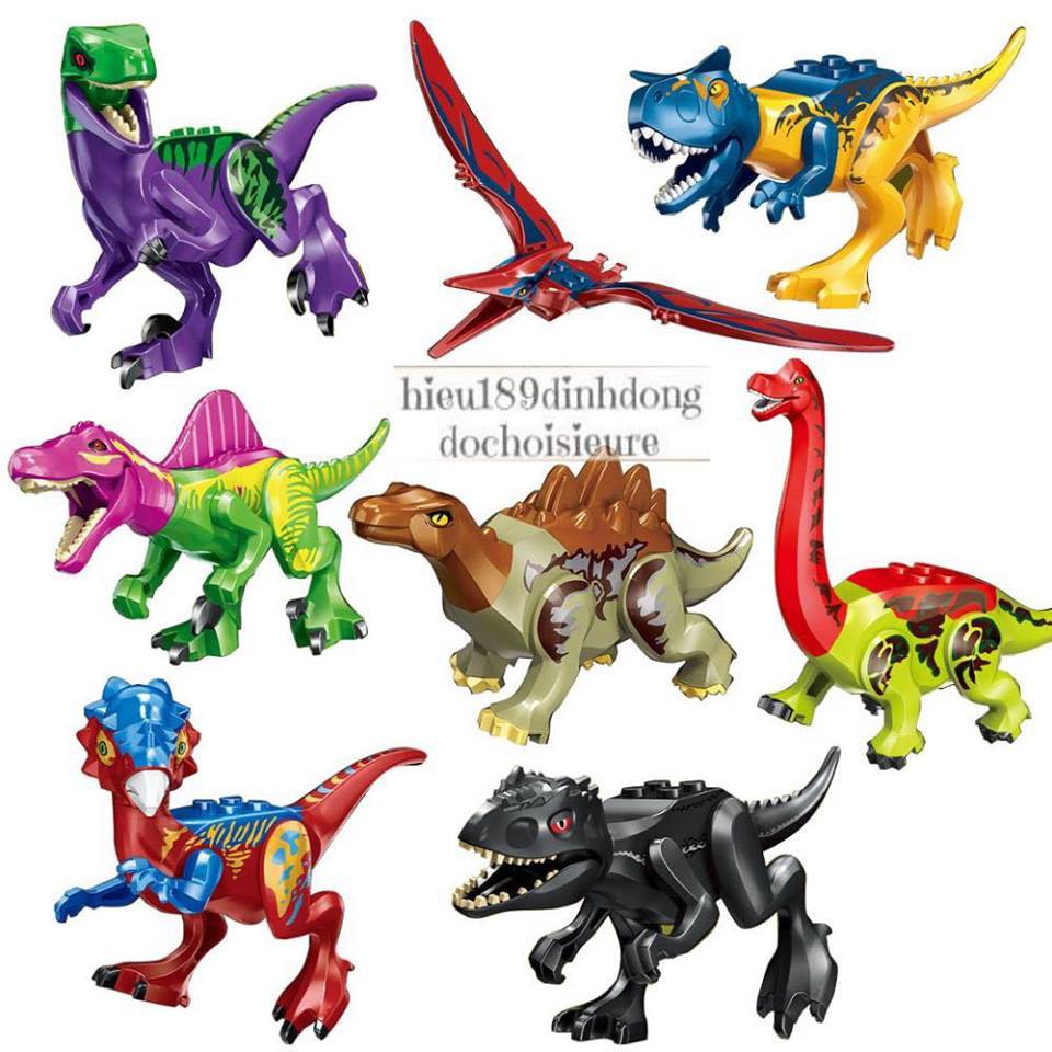 Lắp ráp xếp hình Lego Jurassic World Dinosaur 1170 : Khủng long kèm người mini (ảnh thật)