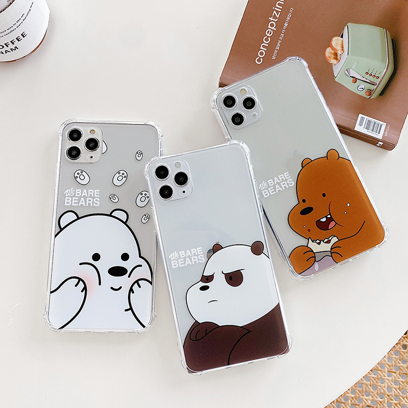 Ốp Điện Thoại Mềm In Hình We Bare Bears Đáng Yêu Cho Iphone 11 Pro Max Se 2020 6 6s 7 8 Plus Xr X Xs Max
