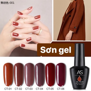 Sơn gel AS tone nâu đỏ - CT ( chai đen )