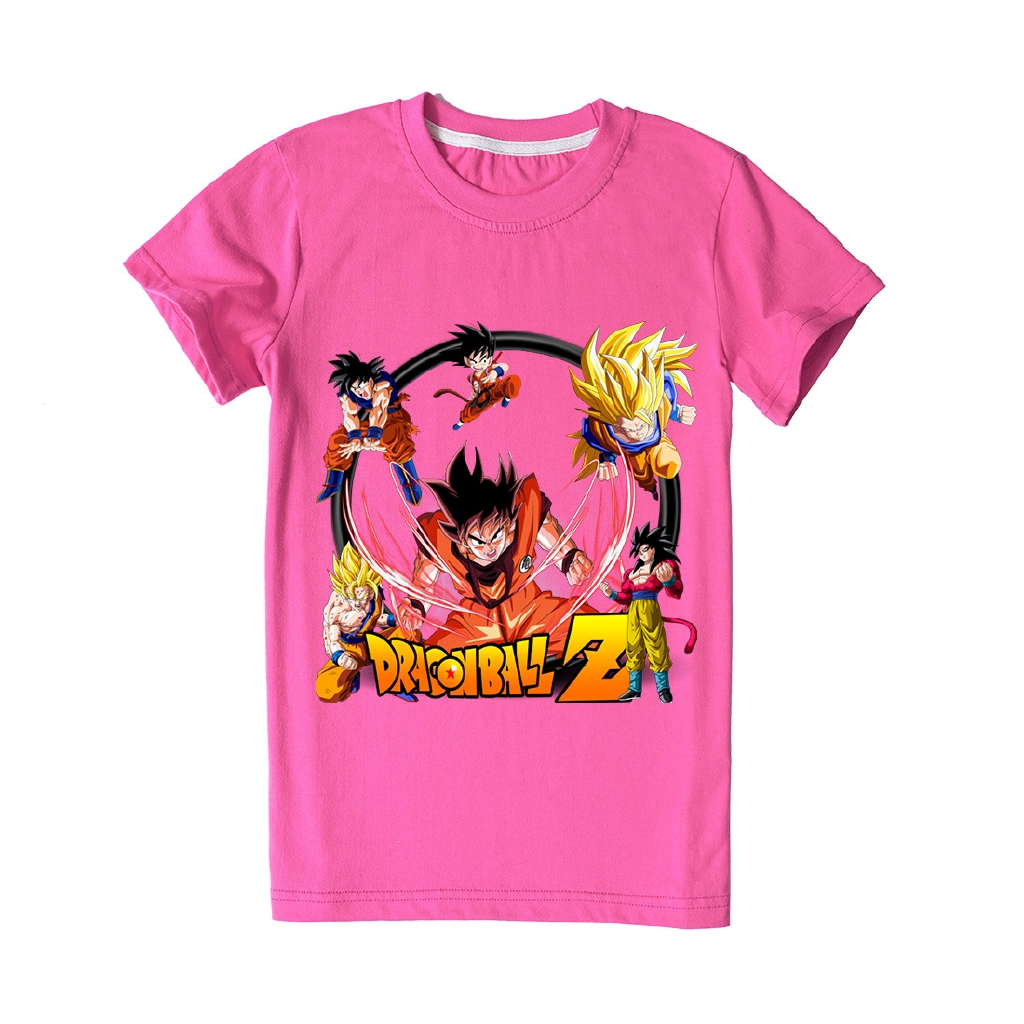 Áo Thun Tay Ngắn 100% Cotton Họa Tiết Dragon Ball Z Goku Cho Bé Trai 2020