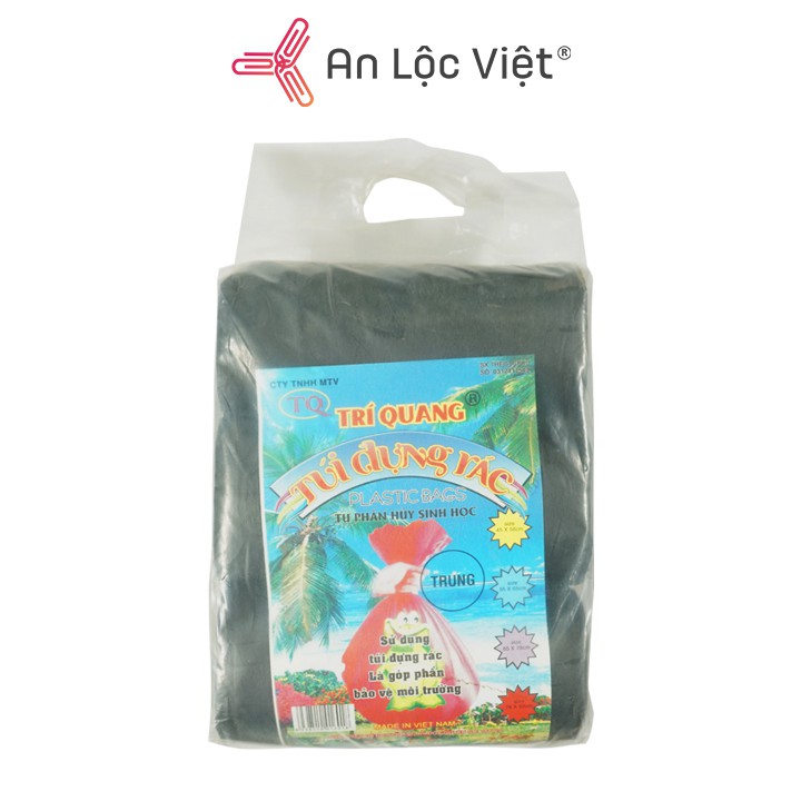 1Kg Bao rác 3 cuộn đen - màu Trí Quang (tự phân hủy)