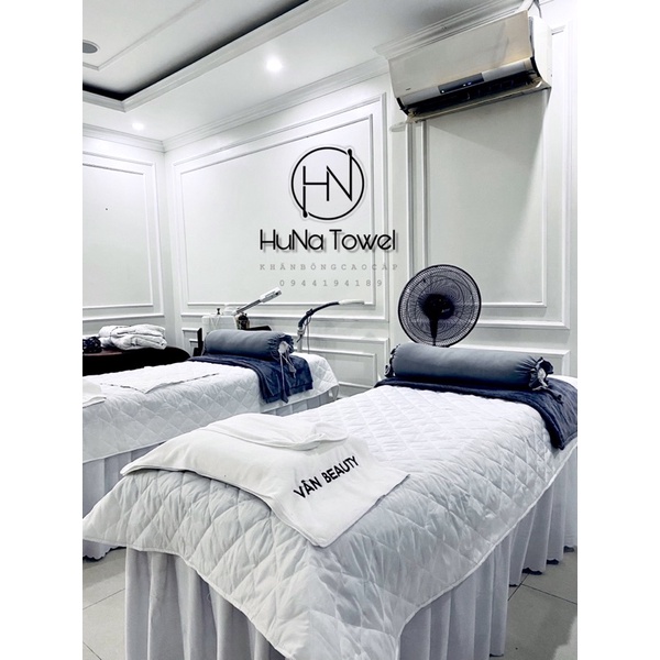 Khăn quấn đầu cho spa, khách sạn, khăn trải gối spa 100% cotton KT 35x70cm/120g