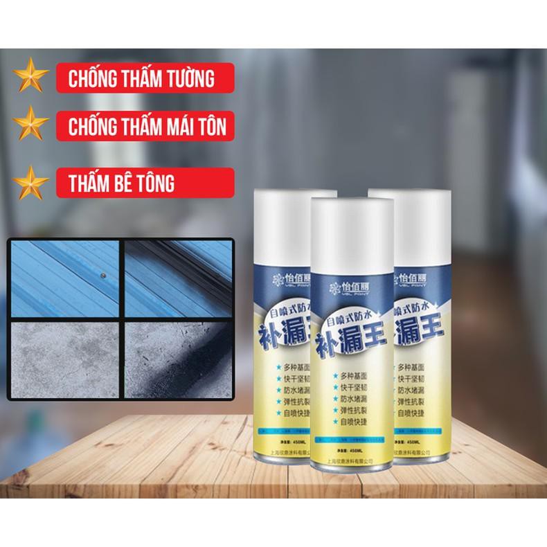 Bình xịt chống thấm đa năng dung tích 450ml chống thấm tường, trần nhà, mái nhà, sân thượng, máng xối, ống nước