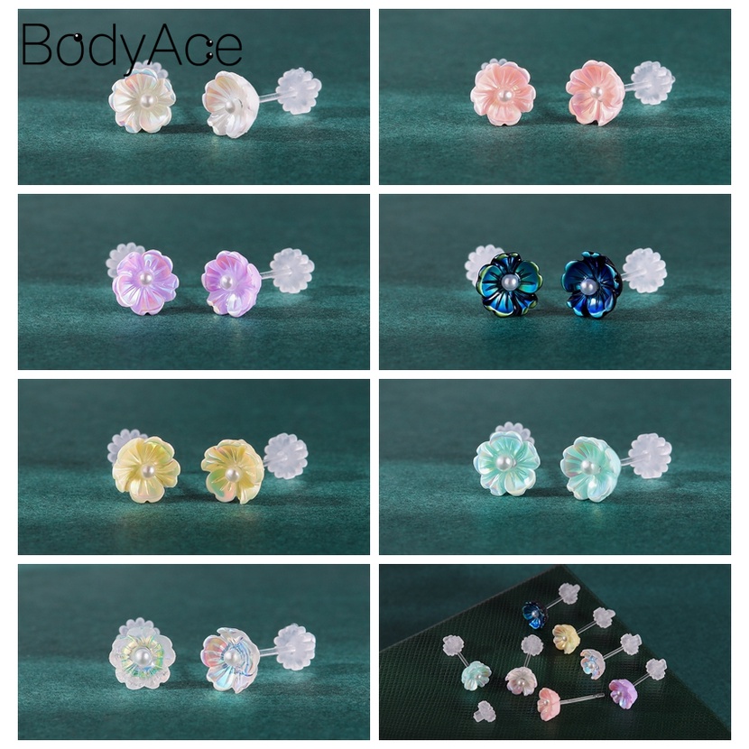 1 Đôi Bông Tai Nhựa Hình Hoa Nhiều Màu Sắc Không Gây Dị Ứng