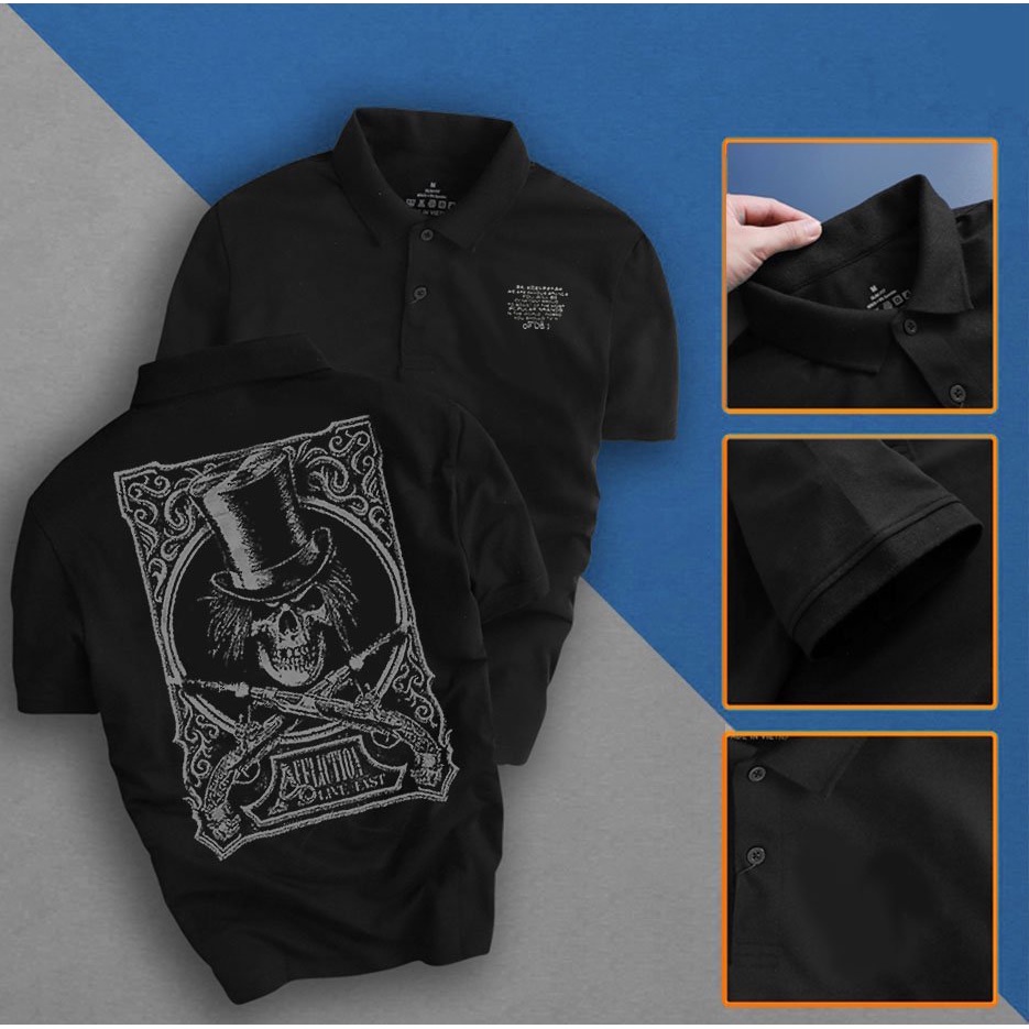 Áo Polo Nam Đen áo thun có cổ Polo phong cách lịch lãm Phông nam cổ trụ in 3D sắc nét chất vải thoáng mát -B&W POLO46