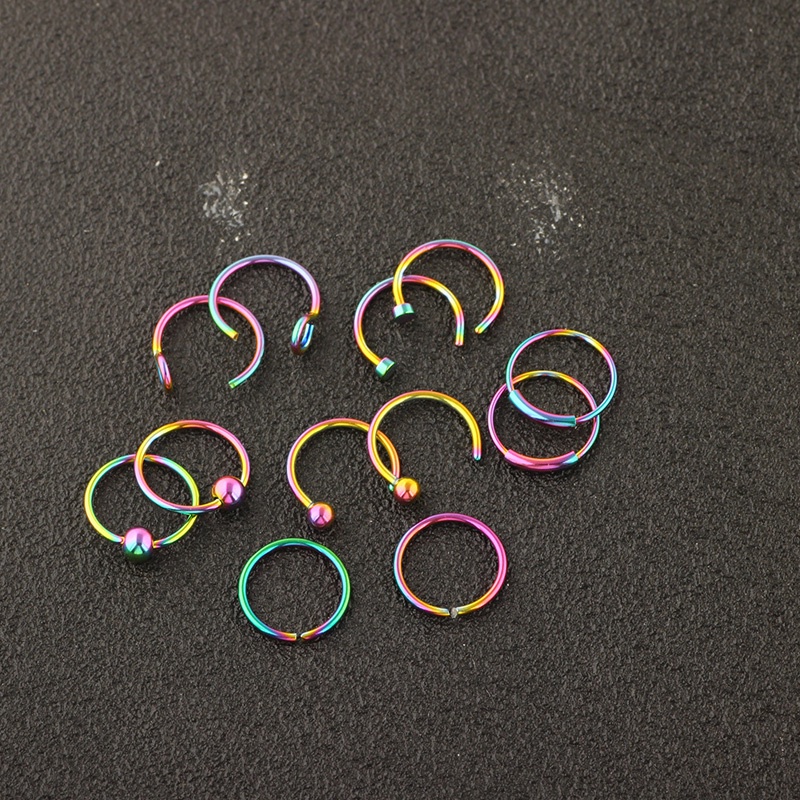 Set 12 Khuyên Mũi Bằng Thép Không Gỉ Cá Tính