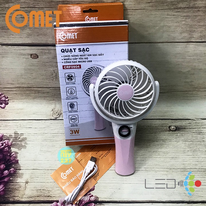 Quạt sạc cầm tay Comet CRF0904 sạc USB (xanh,hồng) | BigBuy360 - bigbuy360.vn