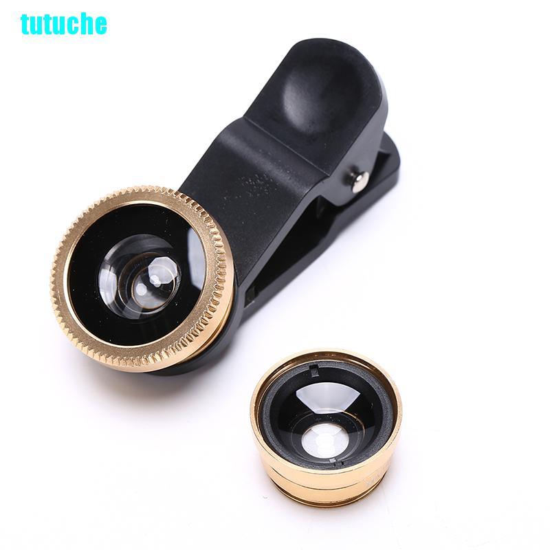 tutu Universal 3In1 Clip 0.67X Fisheye Wide Angle Macro Camera Lens for Cell Phone New