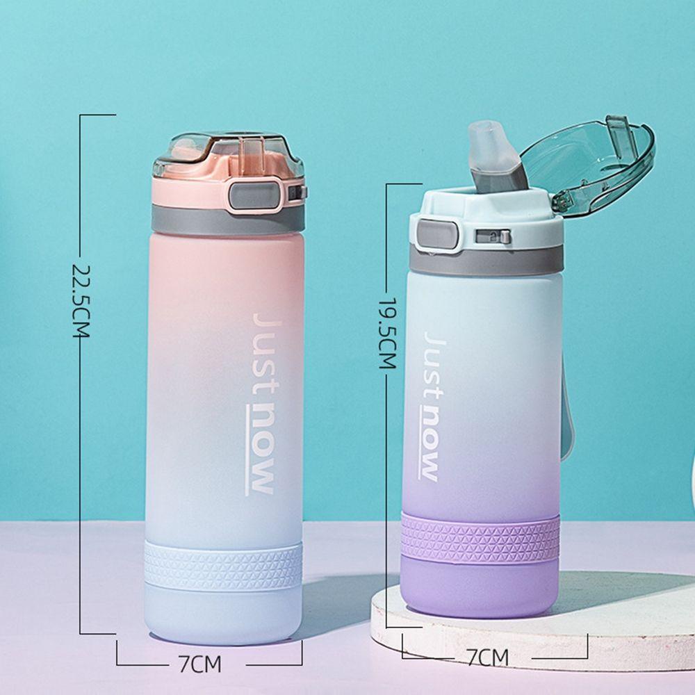Bình Nước Bằng Nhựa BPA Thân Thiện Với Môi Trường Màu Gradient Dễ Thương Kèm Ống Hút Thời Trang