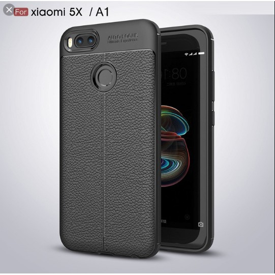 Ốp lưng Xiaomi MI 5X/ Mi A1 Vân da Auto Focus ( Đen )