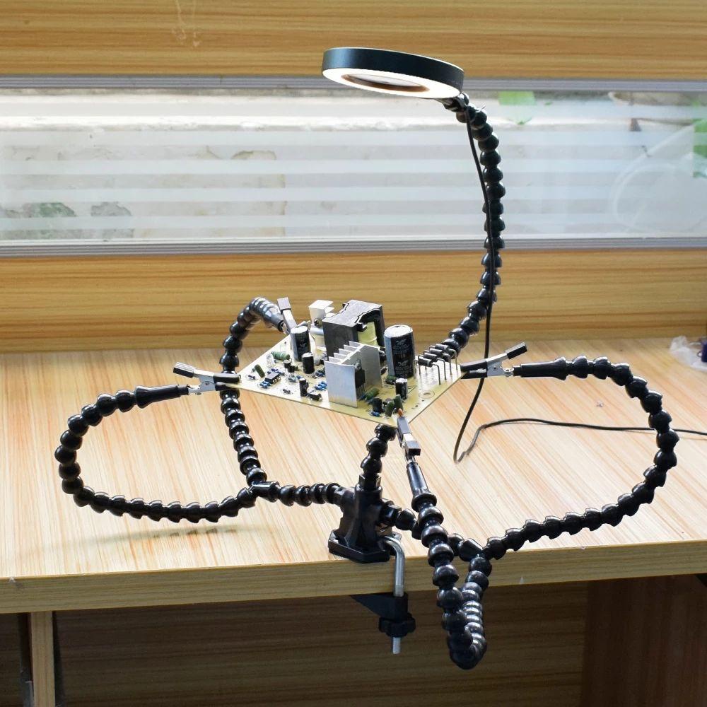 YOLA Dụng Cụ Kẹp Hàn Cầm Tay Có Giá Đỡ Đèn LED