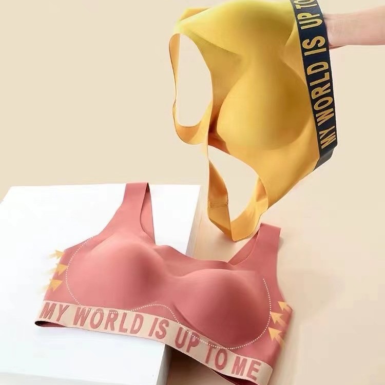 Áo Lót Thể Thao Nâng Ngực Không Đường May Chất Liệu Latex Size 32-38