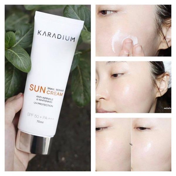 KEM CHỐNG NẮNG KARADIUM snail repair sun cream spf 50+ pa+++ - BEBEAU