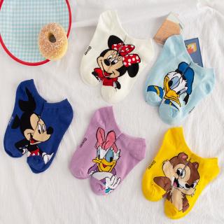 DONALD DUCK Tất Nữ Mềm Mại In Hình Chuột Mickey, Vịt Donald Dễ Thương
