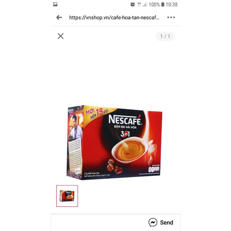 Nescafe hộp 15 gói x 17g