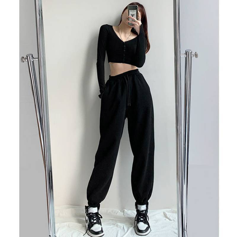 Quần Jogger Nỉ Nữ MEESTORE - Thun Trơn Bo Ống Dáng Rộng Cạp Chun Unisex dáng Ullzang