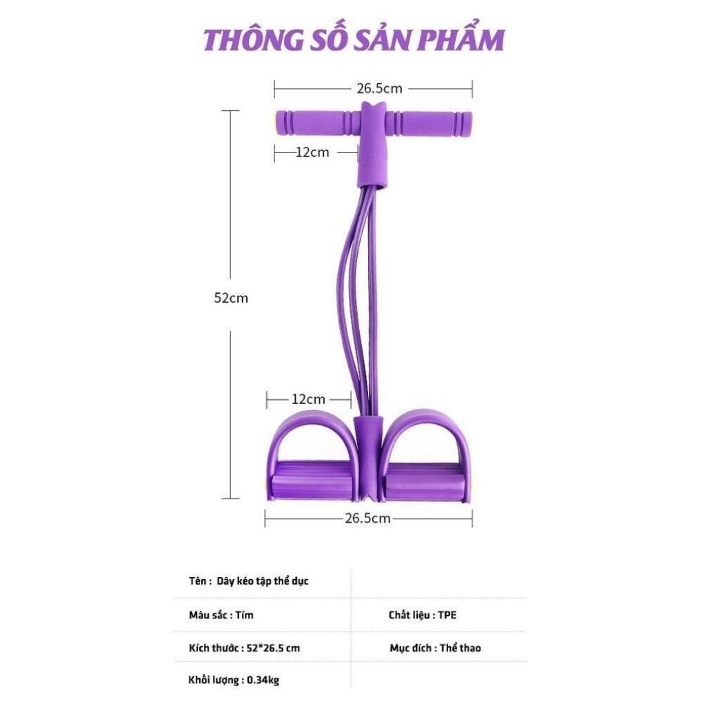 Dây Kéo Tập Thể Dục Lưng Bụng Kết Hợp Tay Chân Hiệu Quả