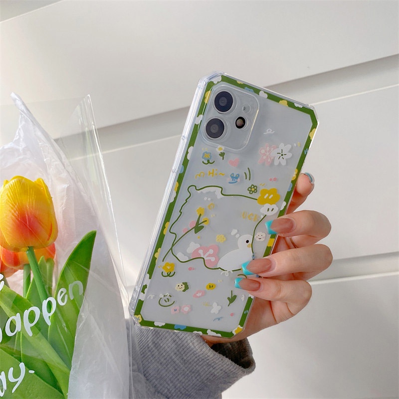 Ốp Điện Thoại TPU Mềm Hình Vịt Mặt Cười Dễ Thương Cho OPPO A76 A96 A95 A3s F9 A31 A5 A9 2020 A33 A53 A54 A74 5G A15s A15 A73 Reno 5 Pro 4F 5F