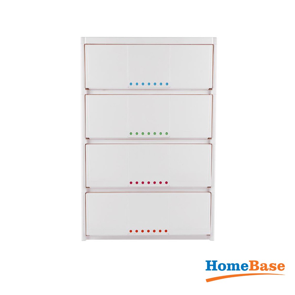 HomeBase STACKO Tủ nhựa đa năng 4 tầng Thái Lan W61xD46xH92cm Trắng