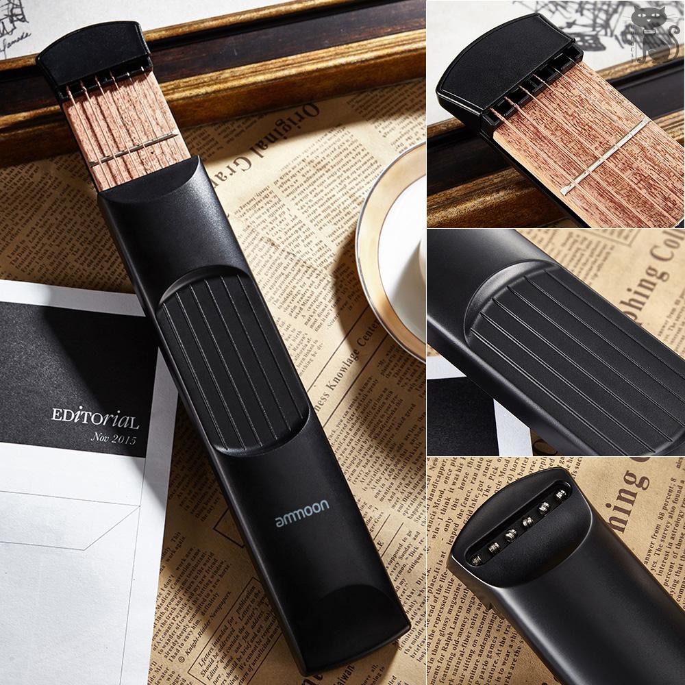 COD☆ ammoon Portable Pocket Acoustic Guitar Practice Tool Gadget Chord Trainer 6 String 6 Fret Model 